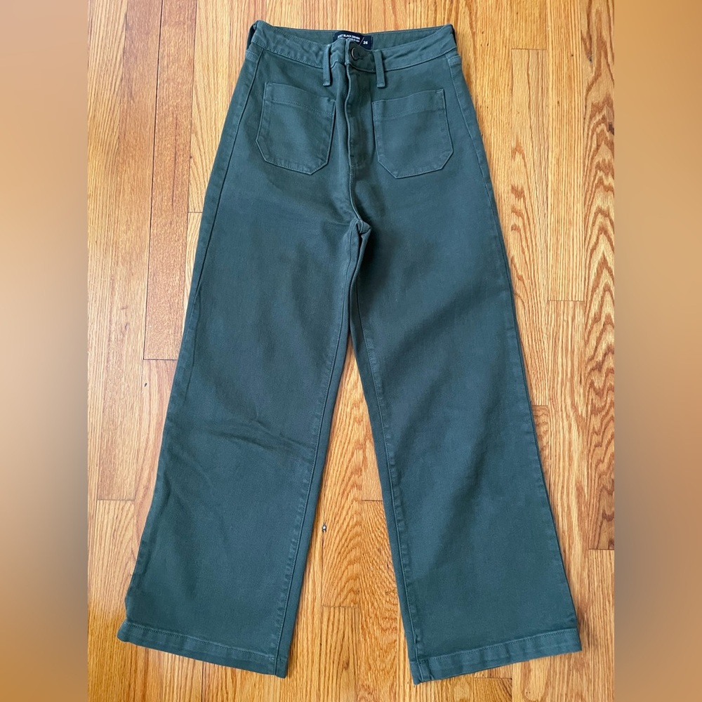 Just Black Denim Sailor Pocket Wide Leg Green